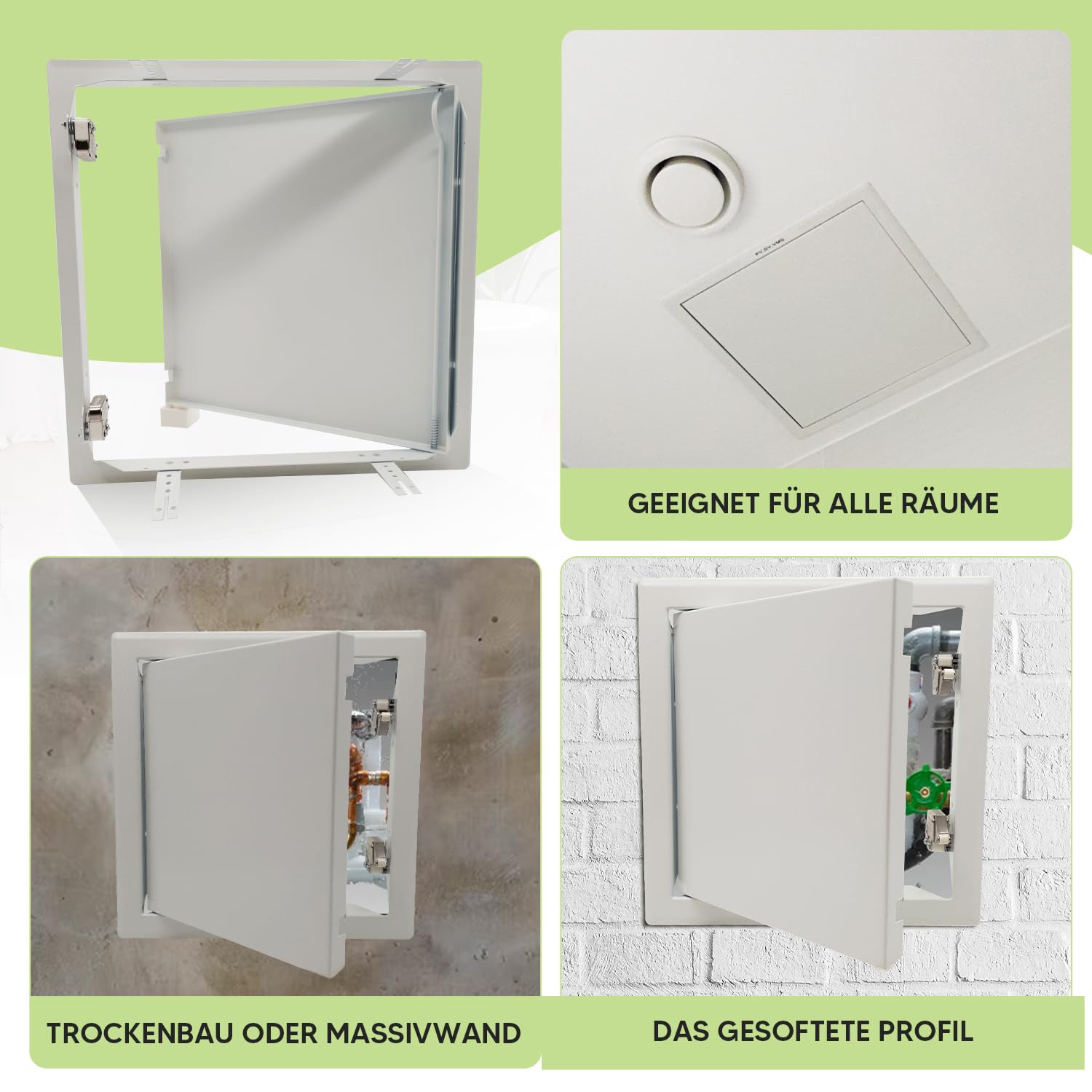 Sportello D'Ispezione 40x40 Cm Bianco - Con Chiusura A Scatto E Montaggio Facile