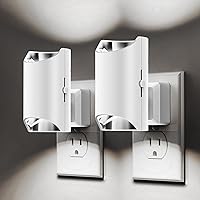 Vista 8 de L LOHAS LED Luces nocturnas enchufables a la pared, luz nocturna moderna con sensor de atardecer a amanecer, blanco suave 3000K, luz nocturna