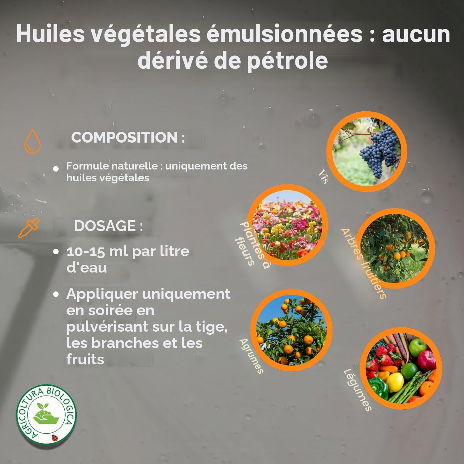 VEGETOL® huile végétale blanche pour insectes parasites (pucerons-cochenilles) liquide fortifiant CULTIVATION BIOLOGIQUE DE HAUTE QUALITÉ (0,5 Kg) (1)