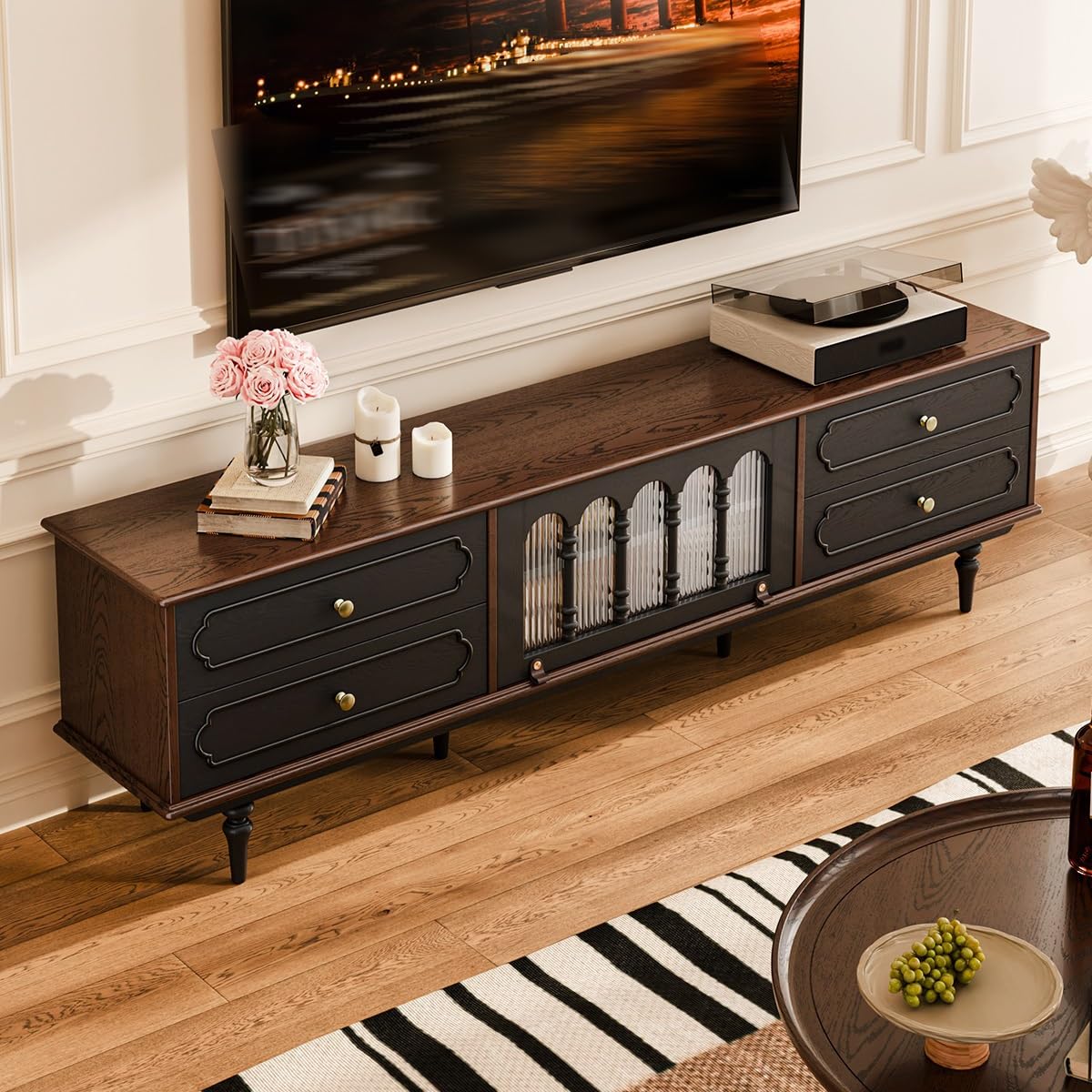 TV-Konsole, Entertainment-Center TV-Schrank, Retro-Aufbewahrung, Holzaufbewahrung, for Zuhause, Wohnzimmer, Wandschrank TV-Ständer fürs Wohnzimmer