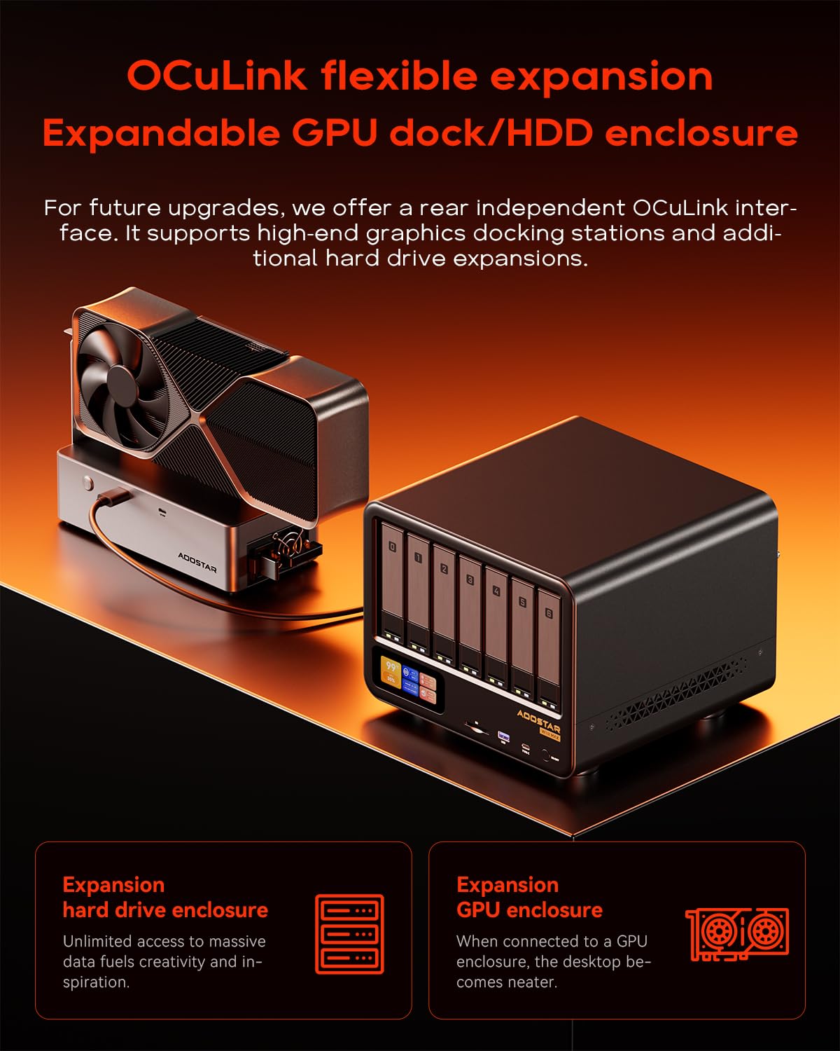 AOOSTAR WTR MAX 11 Bay Desktop NAS Mini PC, NAS Server Ryzen 7 PRO 8845HS Kein RAM Keine SSD, 6*2.5"/3.5" SATA HDD, 5*M.2 NVMe-Steckplätze, 2*10GbE, 2*2.5GbE, OCuLink, 4K HDMI,Network Attached Storage