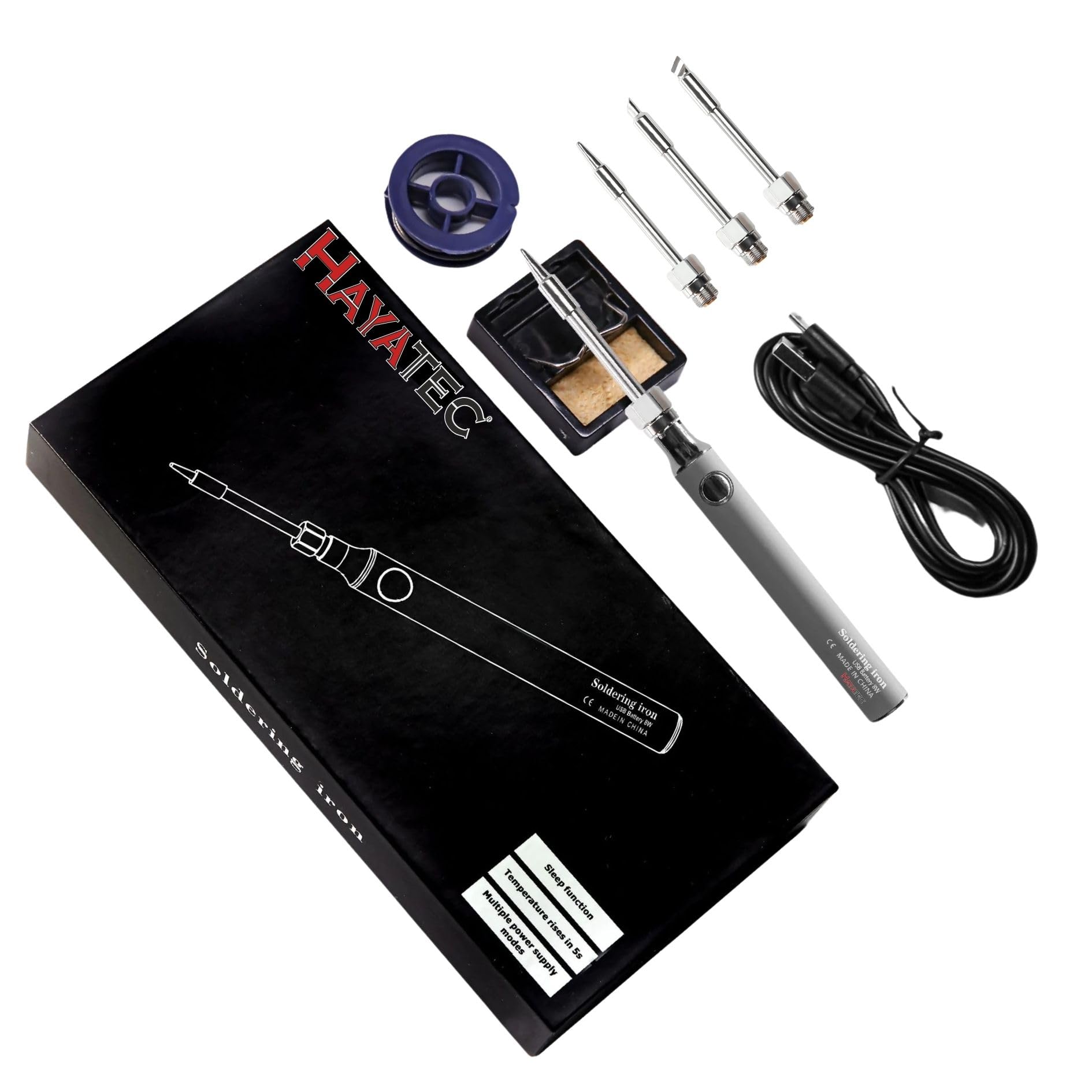 Set saldatore USB, strumenti di riparazione del saldatore elettrico portatile esterno, temperatura regolabile a tre velocità, riscaldamento rapido, risparmio energetico