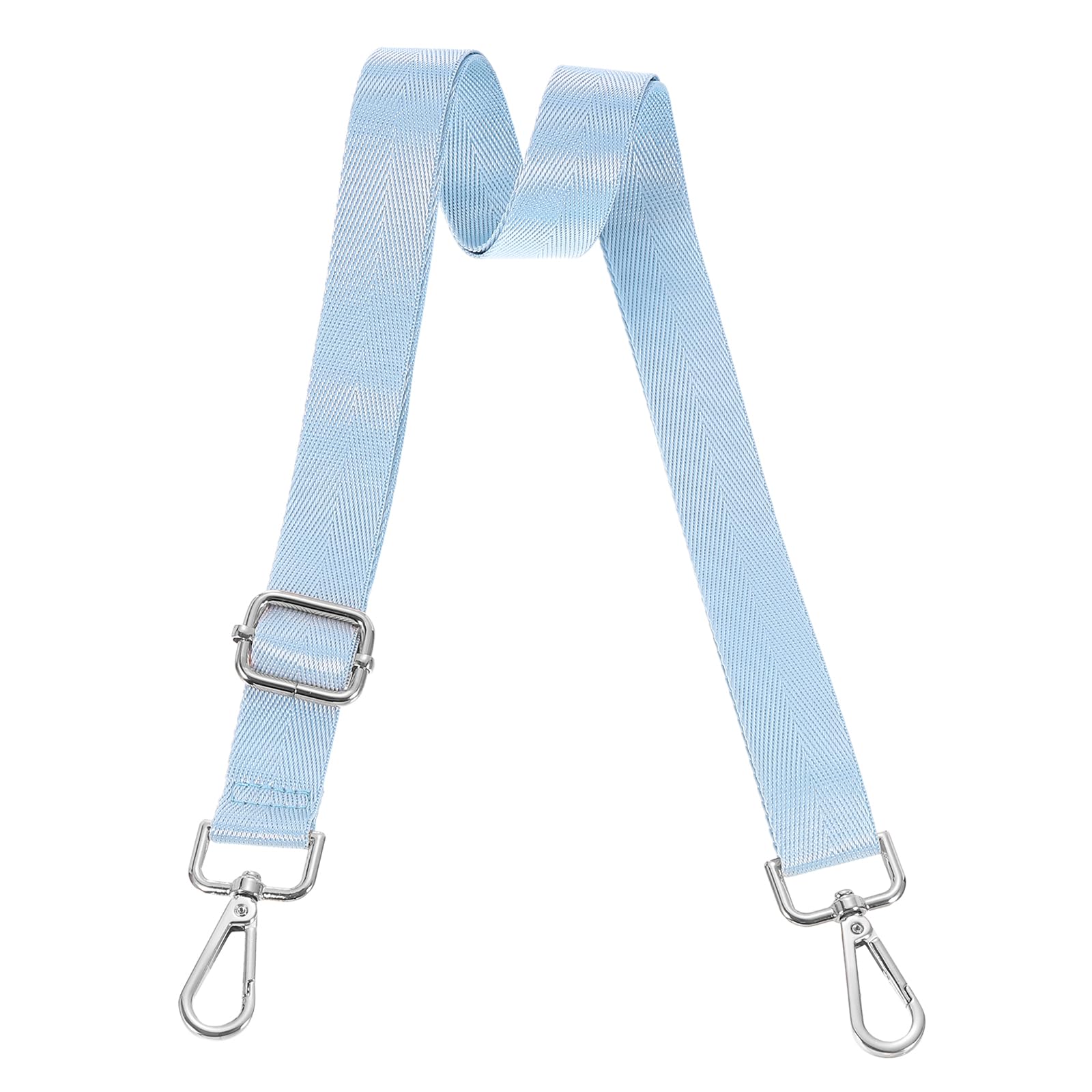 uxcell Wide Shoulder Strap, 2.5cm Adjustable Purse Strap Replacement Crossbody Strap for Shoulder Bag Handbag, Sky Blue, Silver Pull Core Buckle
