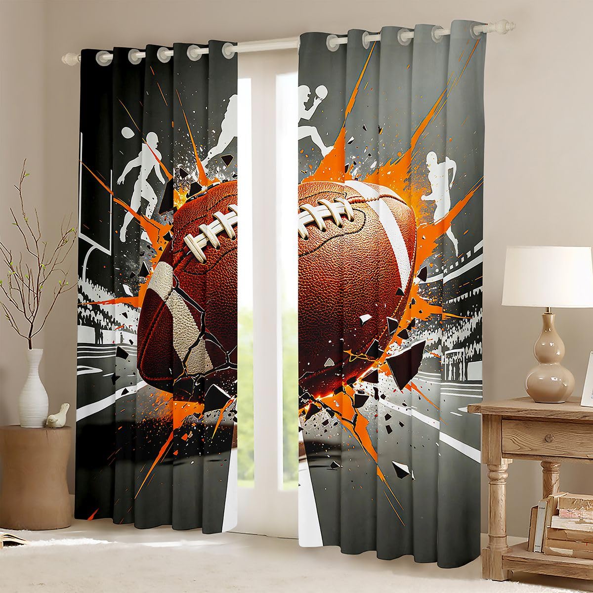 Homewish Tende oscuranti per bambini, motivo calcio 3D, 168 x 183 cm, per