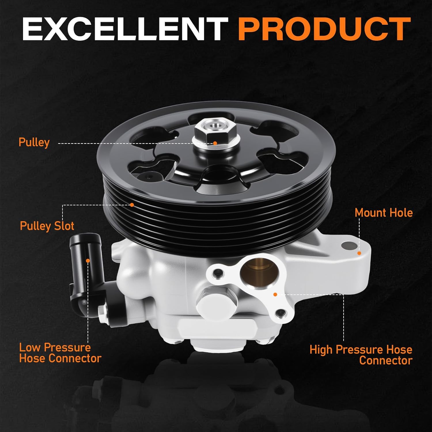21-5419 Power Steering Pump Fits for 2002-2006 RSX, 2002-2009 CR-V, 2006-2007 Accord, 2006-2011 Element, 2006-2008 TSX 2.4L I4 Replace OE 56110-PND-J01, 56110-PNB-A03, 56110-RBB-E02