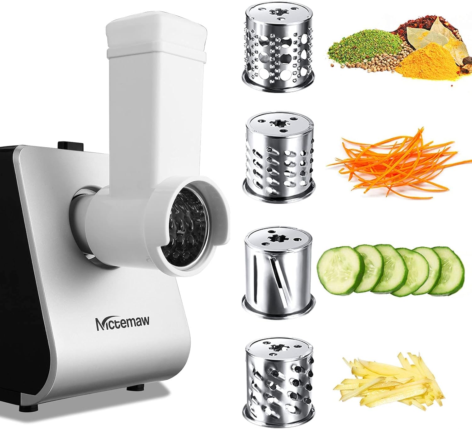 Electric Meat Grinder & Electric Grater Combos, 9-IN-1 Multipurpose Food Processor with 4 Stainless Steel Cones for Vegetable, 3 Grinding Plates & Sausage Stuffer Attachment for Meat, 2000W : Home & Kitchen