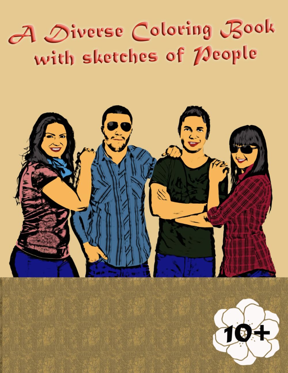 A diverse coloring book with sketches of people: iverse Faces Coloring Book: A Fun and Relaxing Collection of People from Around the World