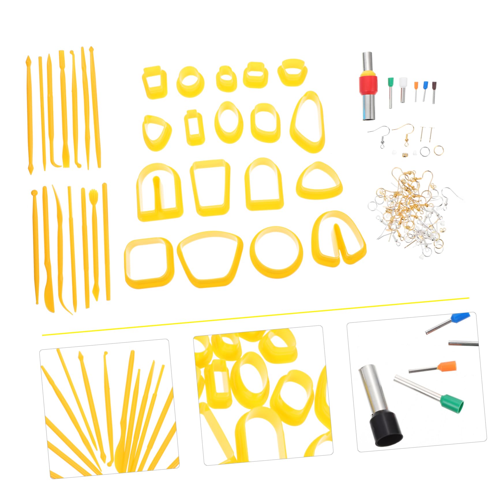 STOBOK 3sätze Kunststoff-knetepresse Für Ohrringe Schmuckherstellung Teiliges -werkzeugset Für Polymer Clay Leicht Tragbar Verschiedene Formen Sicher Langlebig