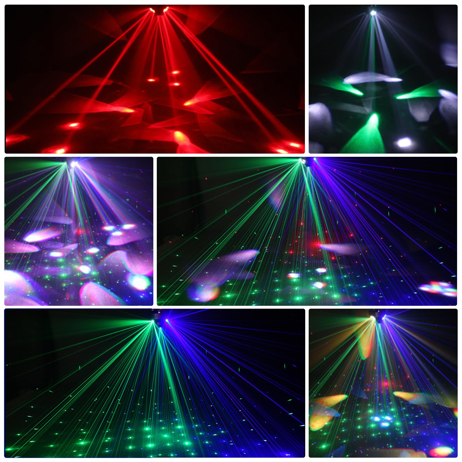 DJ-Partylicht, 200 W RGBW 4-in-1-LED-DJ-Bühnenlichter, DJ-Lichter mit unendlicher Drehung und aktiviertem Ton für Hochzeits-DJ-Partys und Live-House
