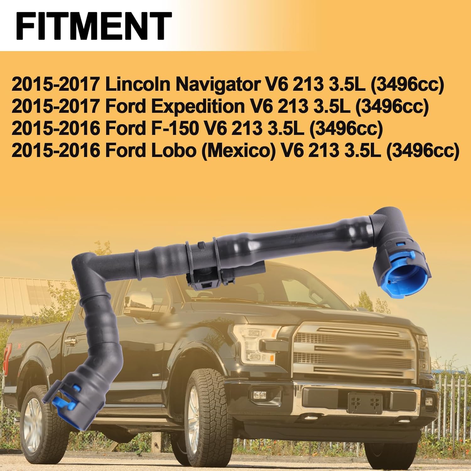 MITZONE 926-460 Crankcase Pressure Sensor and Tube Assembly Compatible with 2015-2016 Ford F-150 2015-2017 Ford Expedition Lincoln Navigator