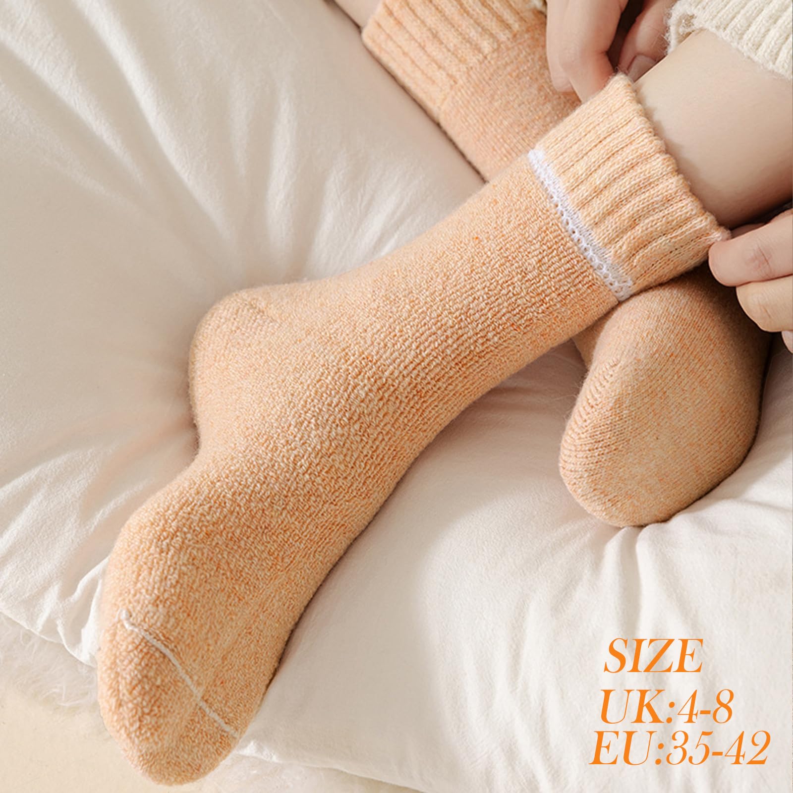 Hocerlu Calze Termiche Donna, 5 Paia Calzini Calde Invernali Donna, Calzettoni Termici Spugna Morbidi Comodi, Per Passeggiate Escursioni Lavoro Regali, Taglia 35-42