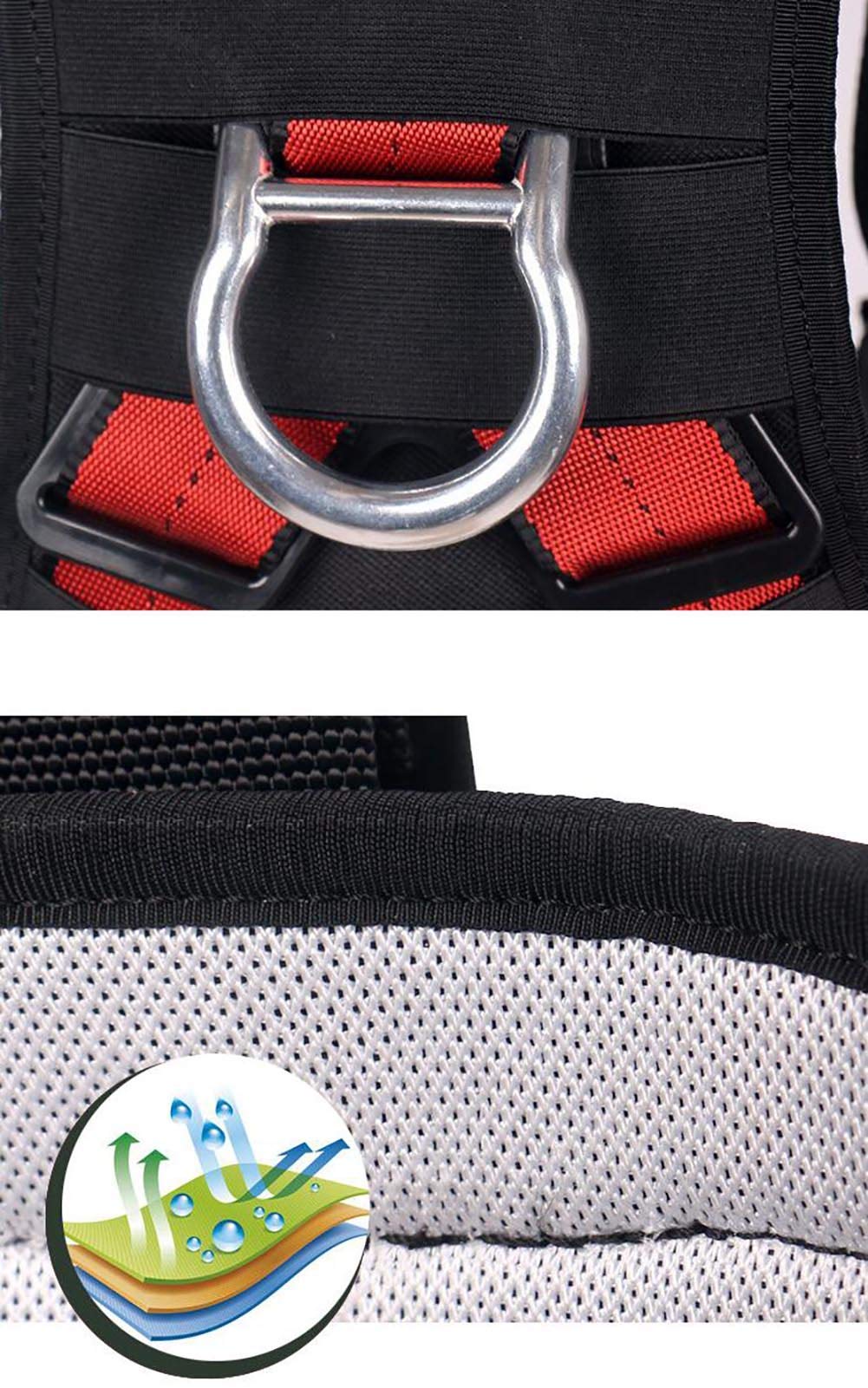 SwaYve Protección Contra Caídas Arnés de Seguridad de Cuerpo Completo Equipo de Protección Personal Kit de Cinturón de Seguridad para Montañismo, Rescate de Incendios, Trabajo Aéreo/a