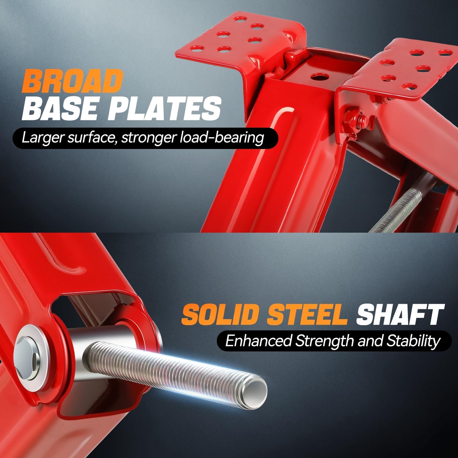 Auto Dynasty 2.5Ton Scissor Jacks 4 Pack, RV Stabilizer Leveling Scissor Car Jacks with Crank Handle, Heavy Duty Stabilizer Jack for Travel Trailer, Lifting Range 4" to 24", Red