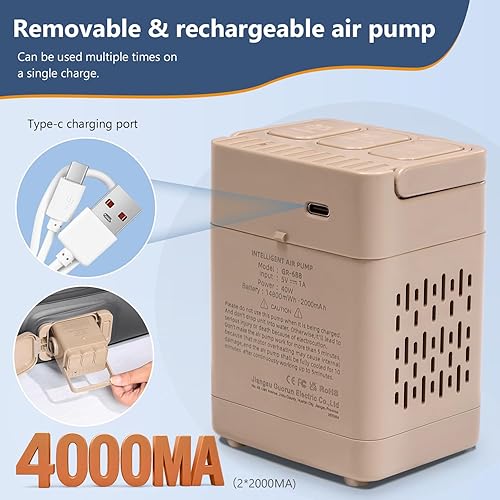 Miniatura 7 de Colchón de aire autoinflable para SUV con bomba eléctrica integrada, colchón de aire para automóvil con almohada para maletero, colchón portátil