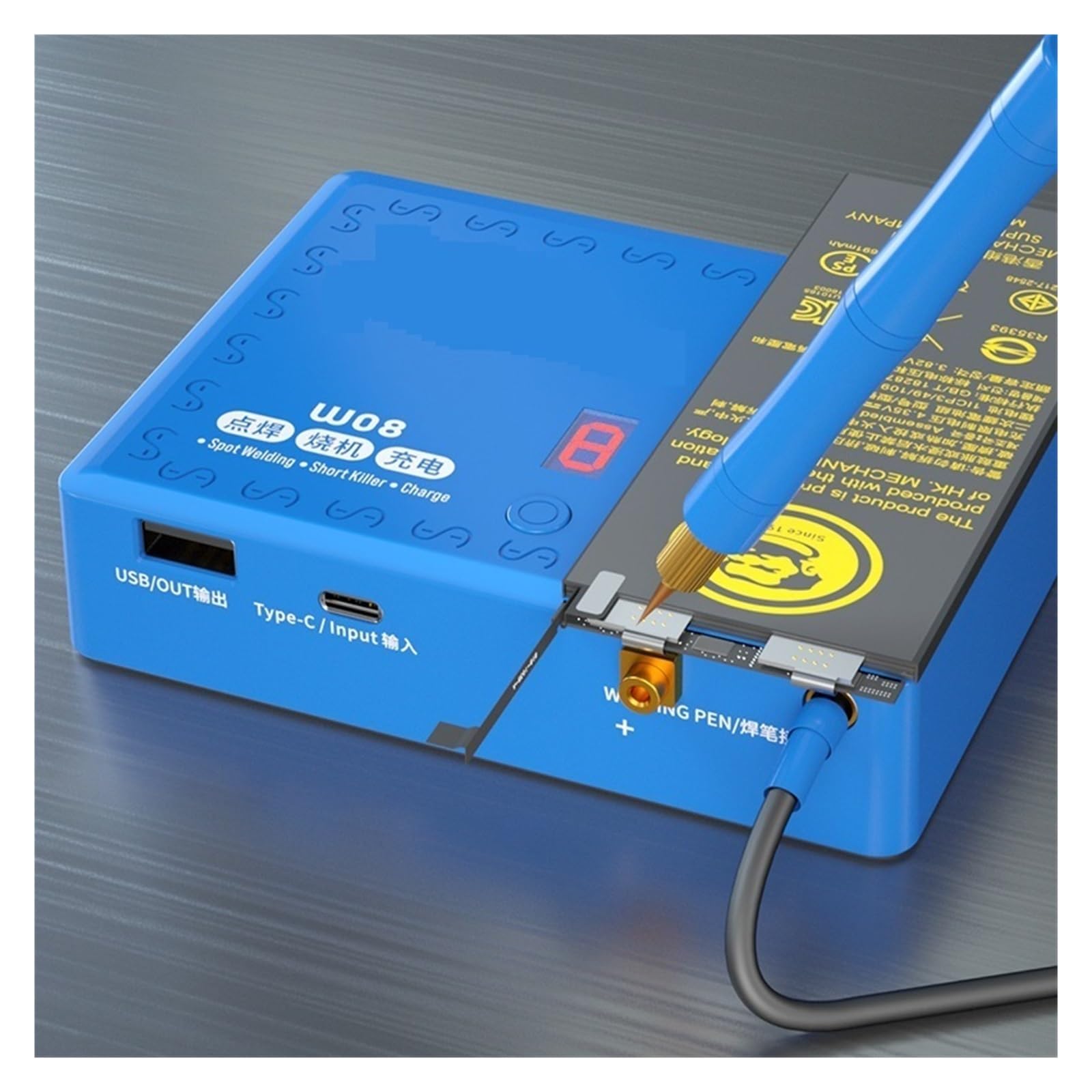 Kit de soldador, Máquina de soldadura 3 en 1, mini pluma de soldadura precisa for batería de teléfono, herramienta de soldadura eléctrica con detector de cortocircuito para metal, electricidad, bricol