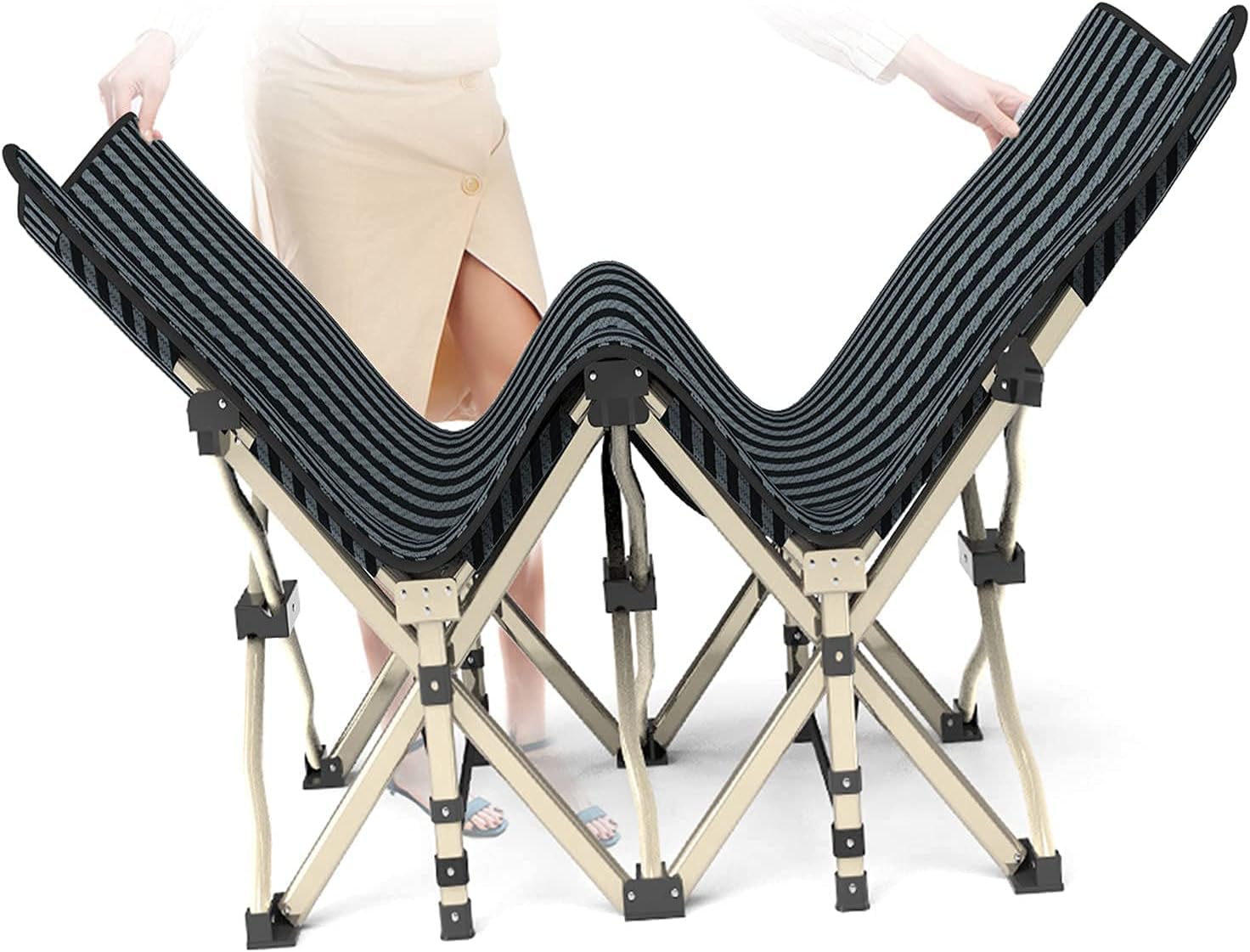 ATORPOK SHOP Lettino da Campeggio per Adulti, Tenda Leggero con Borsa da Trasporto per Bambini, Letto Pieghevole Portatile per Dormire, Caricabile Fino a 200 kg