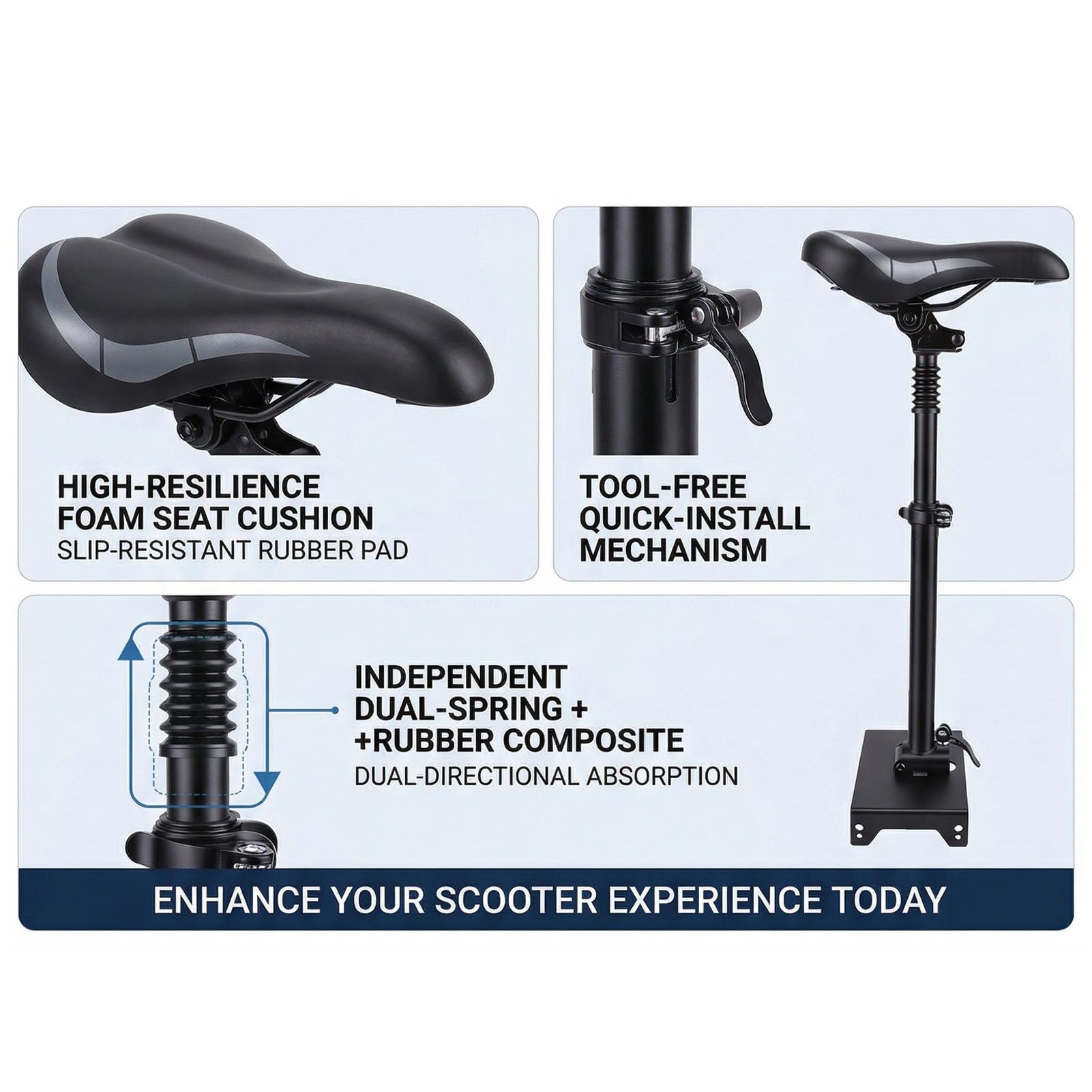 Cryfokt Electric Scooter Seat Replacement with Comfort Design