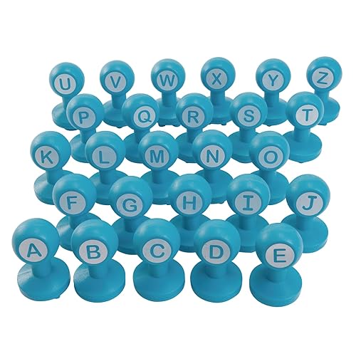 Miniatura 6 de Colorations Juego de sellos de masa del alfabeto, letras mayúsculas, juego de 26 sellos de letras, divertida herramienta de aprendizaje ABC para