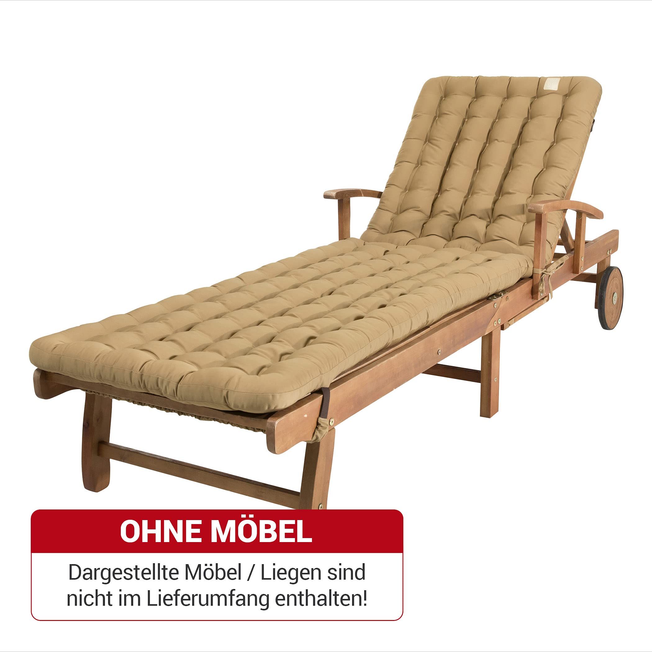 Liegenauflage Für Gartenliege Bordeaux Rot - Premium Made In Germany 60x195cm