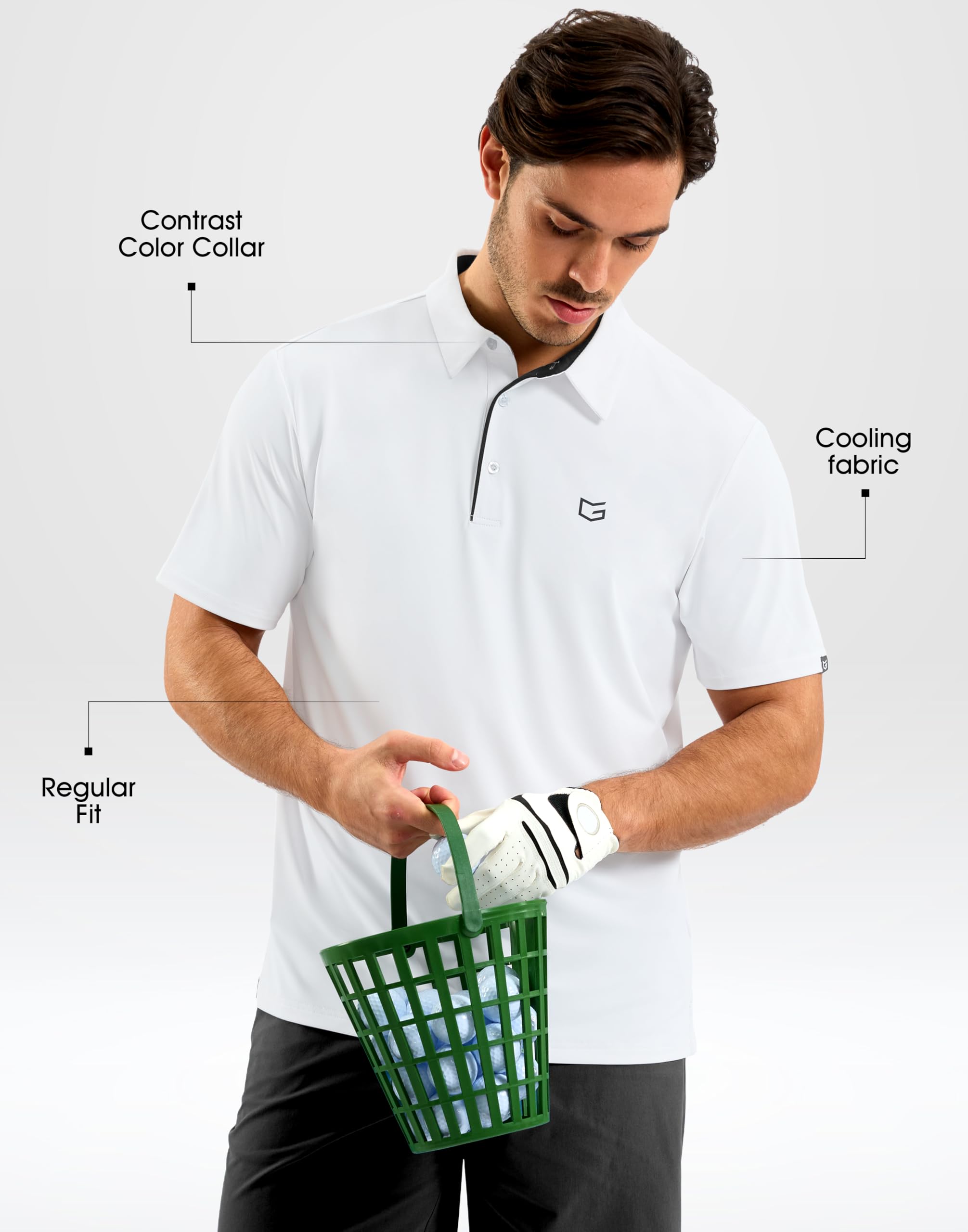 G Gradual Mens Golf Shirt Dry Fit Short Sleeve Polos Moisture Wicking Performance Polo Shirts for Men Athletic Tennis Casual — view 5