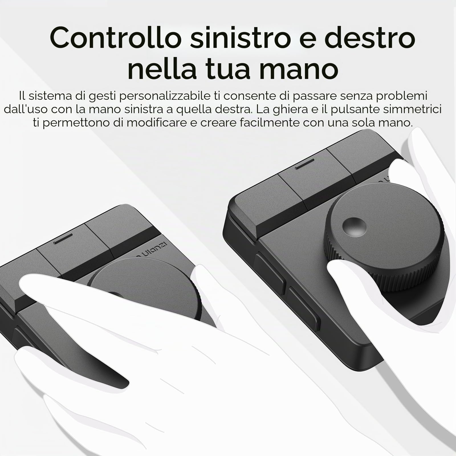 ULANZI D100H Tastiera per editing video con manopola di regolazione, Controller wireless bluetooth per Mac/PC, Tastierino macro personalizzabile 7 in 1 con feedback tattile, per fotografi e videomaker