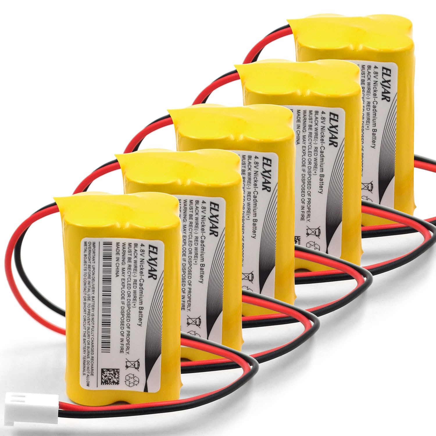 elxjar (5-Pack) 4.8V 800mAh Ni-CD Battery Pack Replacement for Astralite 20-0001 Day-Brite A15032-1 CXL6VBXT CXXL3GW Lithonia A15032-1 Osi OSA004 Powersonic A150321 Emergency Exit Light