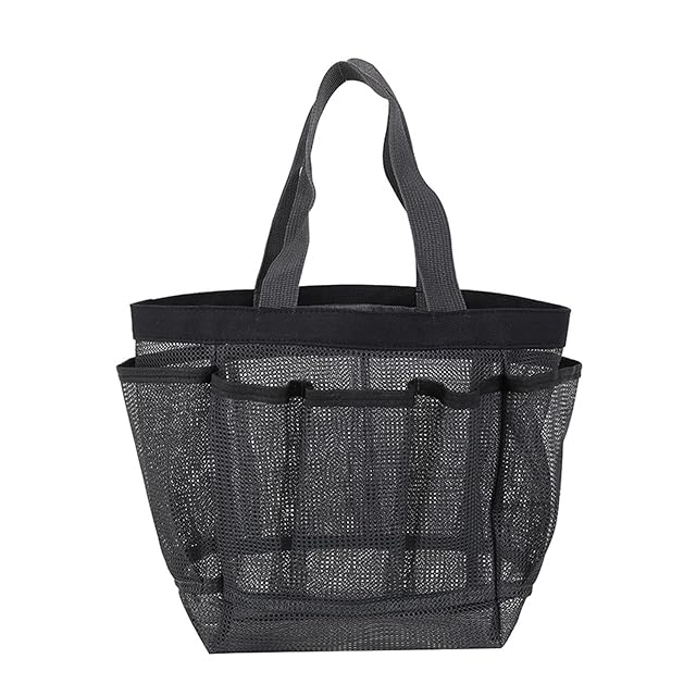 QIAOJIE XUEQI Mesh Shower Caddy Basket with Pockets for College Dorm Room Hanging Portable Tote Bag Toiletry for