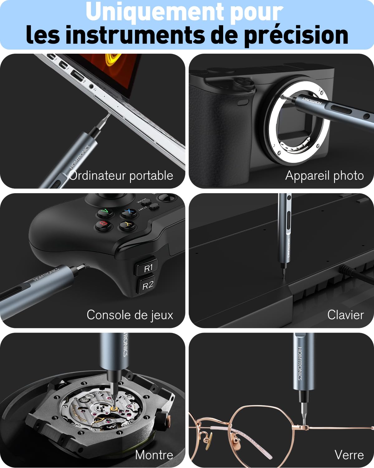 Mini Tournevis Électrique de Précision 68 en 1, 3 Couples Réglables, Rechargeable Sans Fil avec 60 Embouts S2 pour Montre, Lunettes, Drone, PC