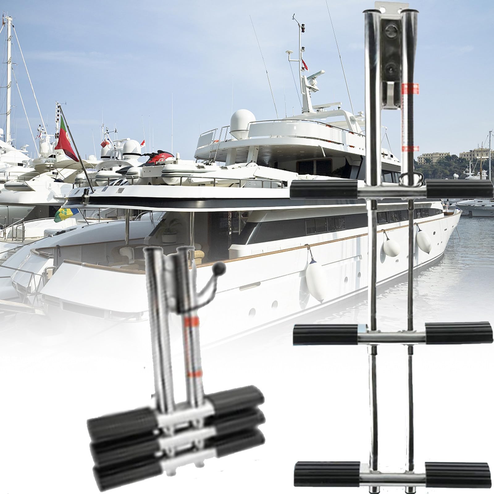 Échelle de bateau télescopique verticale et échelle d'embarquement de quai