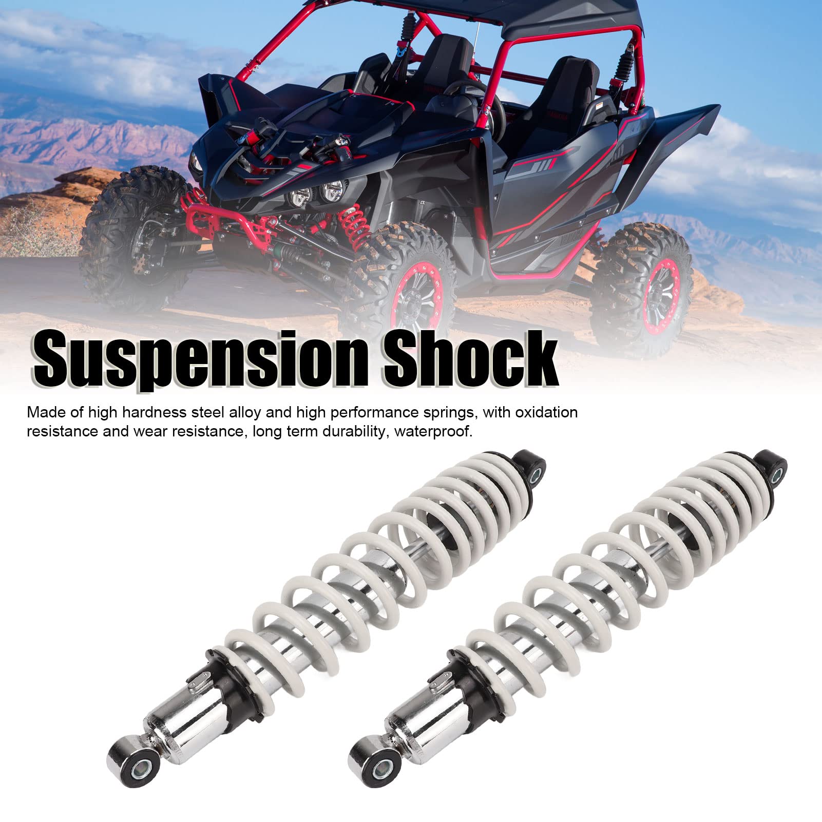 380mm Amortyzator Motocyklowy, KIMISS 1 Para 5 Biegów Regulowany Amortyzator Zawieszenia dla ATV Go Kart Scooter Dirt Pit Bike