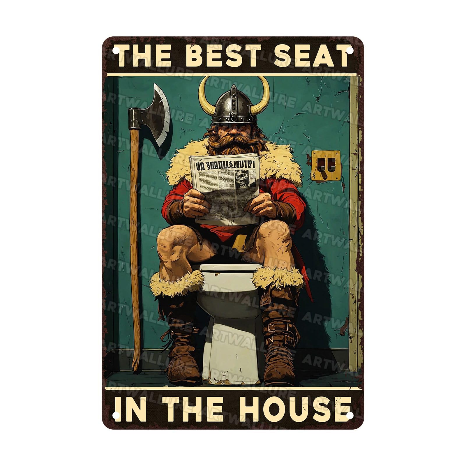 Funny Bathroom Metal Tin Sign The Best Seat In The House Vintage Rustic Toilet Humor Metal Plaque for Bathroom Decor 8x12Inch