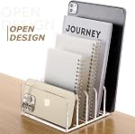 SANRUI Organisateur de fichiers de bureau acrylique, 5 Compartiments Clear Office Document Sorter Mails Storage, Multifonctionne Letter Dossier Supports pour Bureau,Maison, Organisation du bureau scolaire