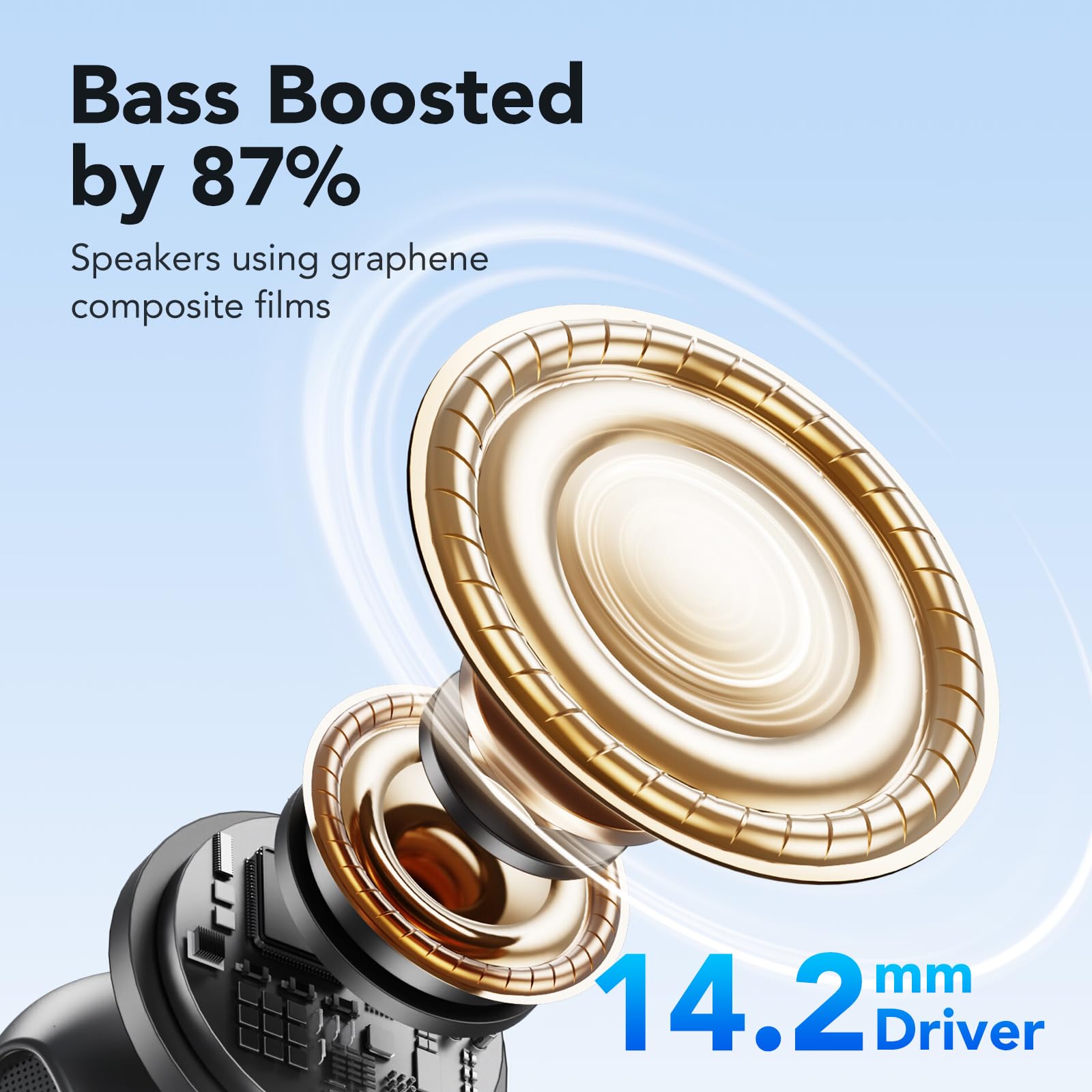 Cuffie Bluetooth, Auricolari Bluetooth 5.4 Stereo HiFi con 4 ENC Mic,Cuffie Wireless con LED Display 50 Ore, Cancellazione Rumore Cuffiette Bluetooth,Touch Control,IP7 Impermeabile Auricolari Wireless