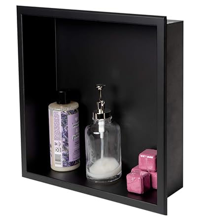 ALFI brand ABNC1616-BLA Shower Niche, Black Matte