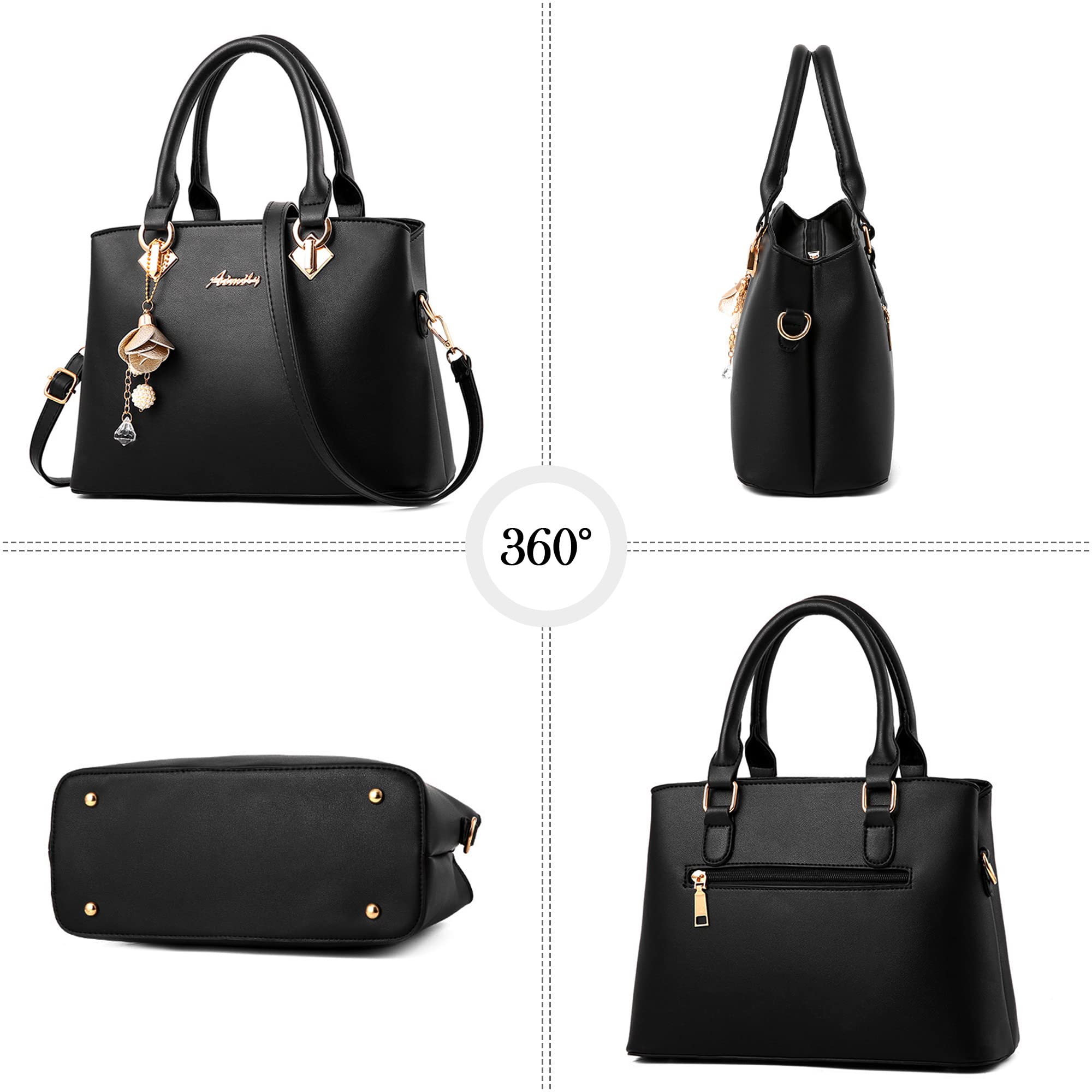 Mode Sac à Main Femmes Sac Bandoulière Sac Cuir PU Poignée Sac Bandoulière Cloches Suspendues Ornements Travailler Voyage Décontracté Quotidien Sac à Main Blanc