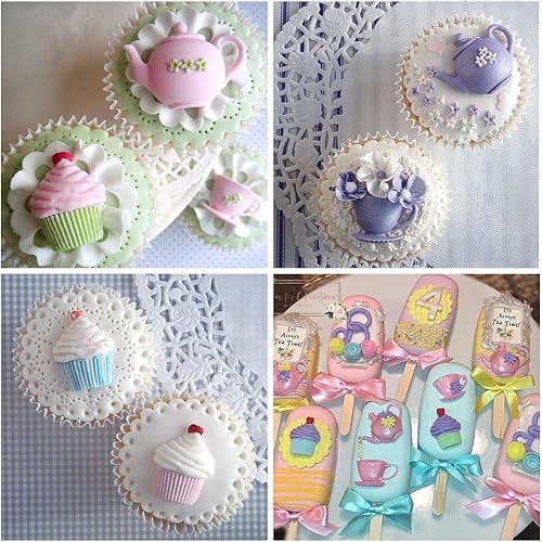 Miniatura 6 de Tetera taza forma magdalena té de la tarde molde de silicona azúcar chocolate caramelo fondant pastel cupcakes decoración herramienta polímero