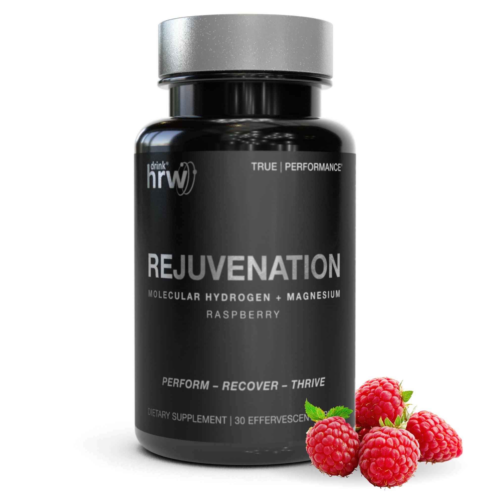 DRINK HRW Rejuvenation Molecular Hydrogen Water Tablets: 12 ppm H2 - Hydrogen & Magnesium Supplement, Supports Energy Production, Recovery, Cognitive Health. Informed Sport Certified (Raspberry 30ct)