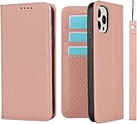 Vista 54 de iCoverCase Funda tipo cartera compatible con iPhone 13 Pro Max con ranuras para tarjetas, funda magnética de piel auténtica con bloqueo RFID, Naranja