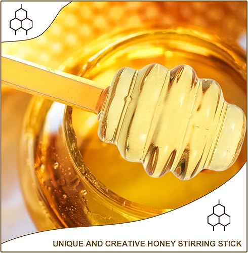 Miniatura 5 de Kichvoe Dipper de miel de vidrio - 6 pulgadas, diseño antigoteo, ideal para tarros de miel y servir