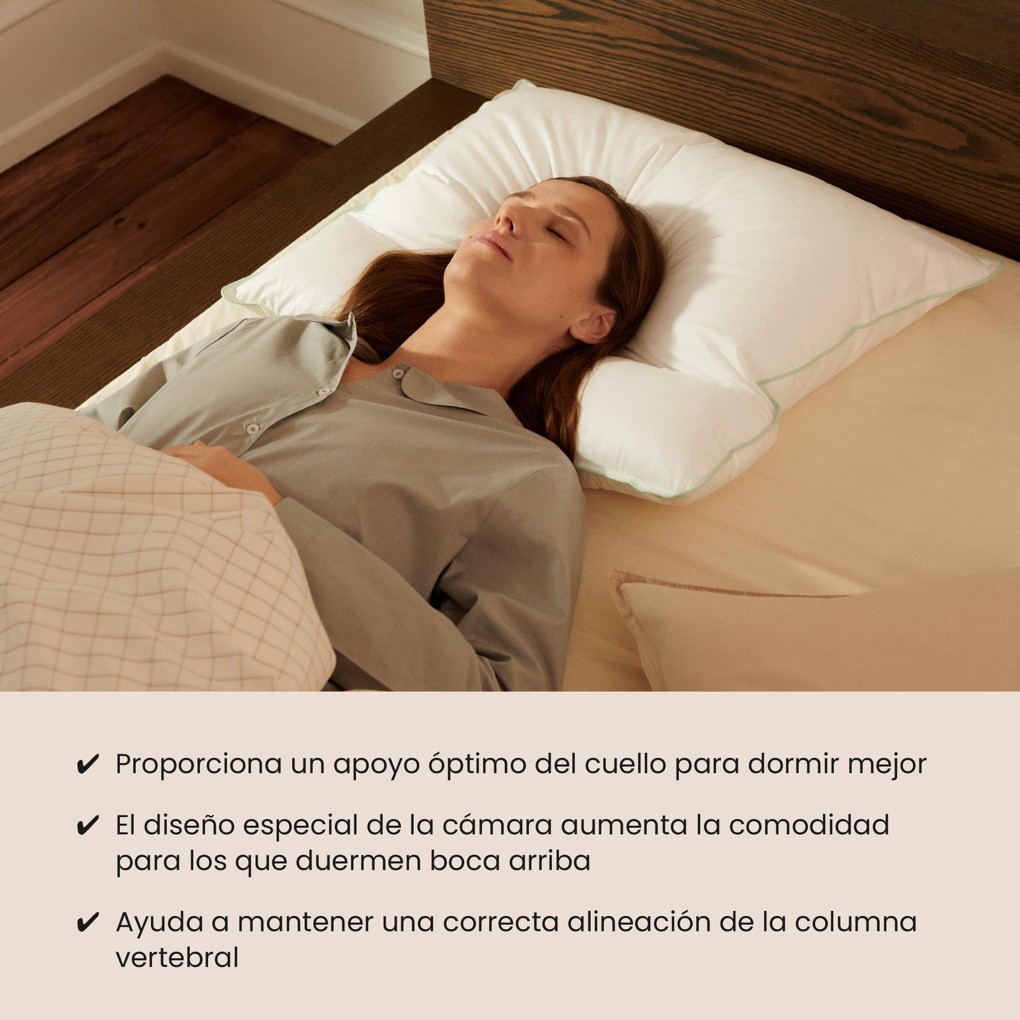 Fossflakes Almohada Cervical Ergonómica, ortopédica, Funda Lavable | Almohada cervical ergonómica y ortopédica con funda suave y lavable; sujeta cabeza y cuello para un sueño reparador
