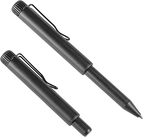 Rite in the Rain Bolígrafo portage de metal para todo tipo de clima, barril negro, tinta negra, 0.035 in, punta fina (No. BK17)