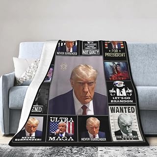 Trump Blanket 2024 Mugshot President Legend Blanket Foldable Cozy Throw Cute Throw Blanket for Christmas Bedroom Beachh Birthday 60x50in