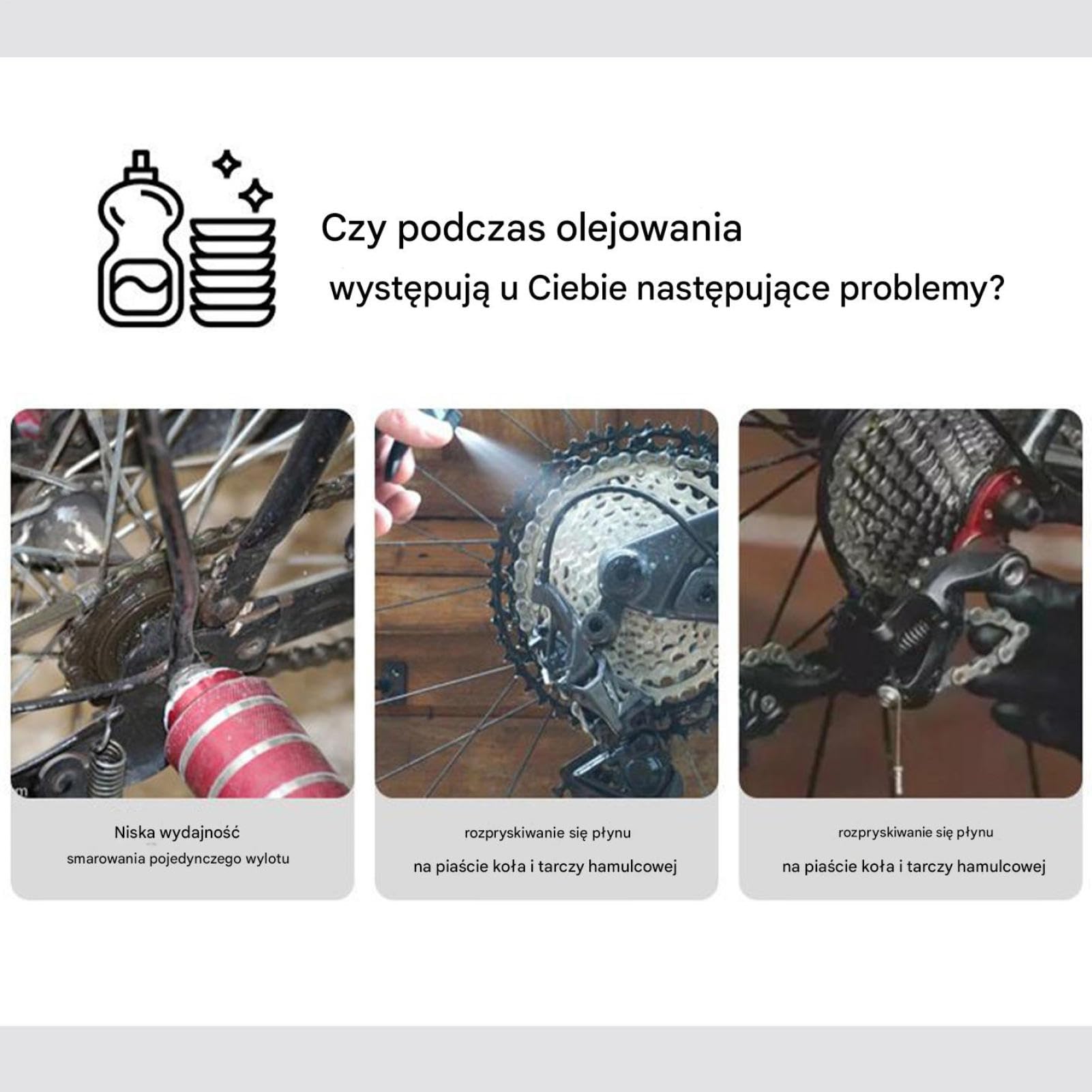 Ręczny środek do czyszczenia łańcucha, przenośne narzędzie motocyklowe, 4-częściowy zestaw ze szczotką do olejowania, solidne akrylowe urządzenie mycia, ergonomiczne akcesorium garażu, aplikator