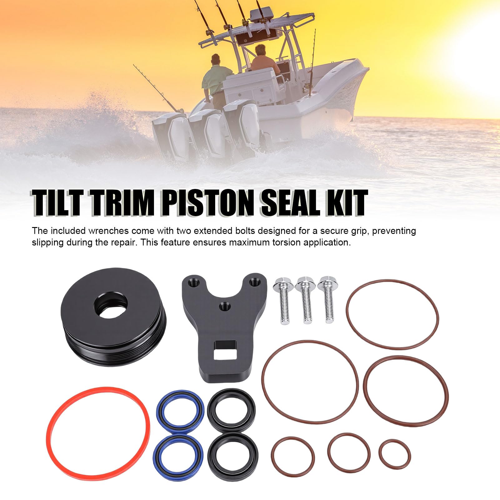 Kit guarnizioni di riparazione pistone assetto 5008985 Kit guarnizioni pistone assetto inclinazione di ricambio per Evinrude E-Tec 60HO 75 90 90HO 115 e 130 cavalli