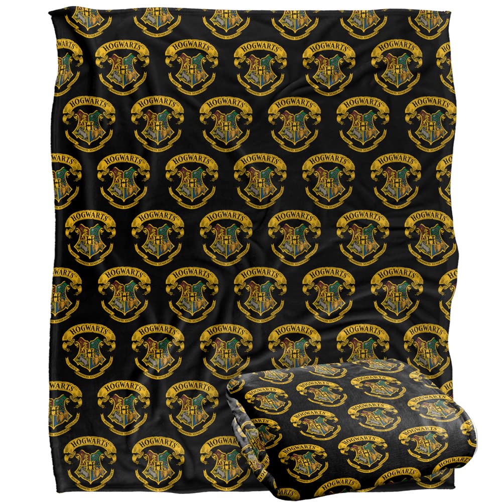 Harry Potter Hogwarts Crest Throw Blanket - Silky Touch Super Soft - 152x127 cm