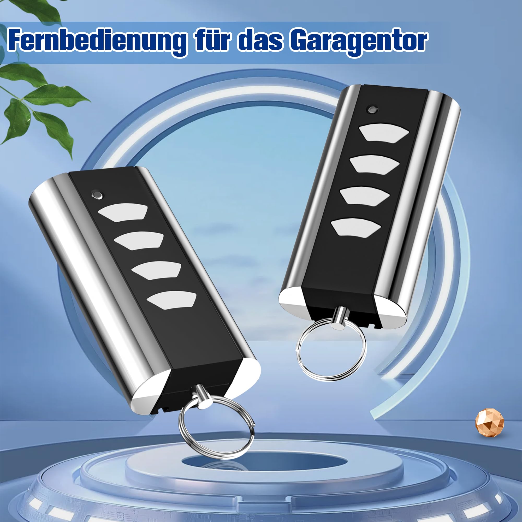 pepape 2 trasmettitori per garage in acciaio standard Entrematic RCU 433-4K, RCU 433-2K, EA433 2KM, EA433 2KS, compatibile con Crawford Normstahl 433,92 Rolling Code Garage telecomando