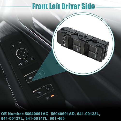 Miniatura 8 de ACROPIX Interruptor de elevalunas eléctrico delantero izquierdo para Dodge Caliber Hatchback de 4 puertas, All Edition, 1 unidad, color negro