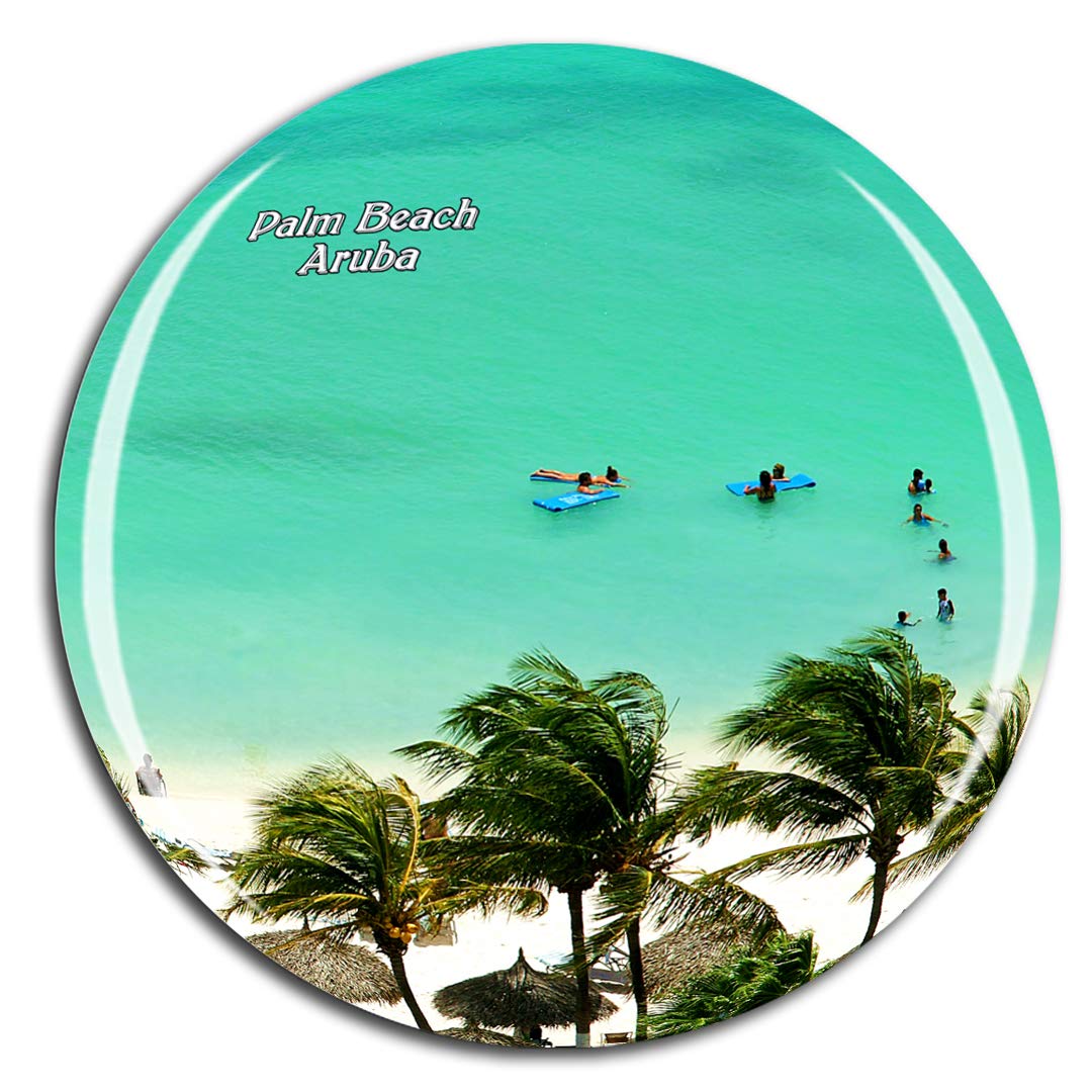 Weekino Palm Beach Aruba Fridge Magnet 3D Crystal Glass Tourist City Travel Souvenir Collection Gift Strong Refrigerator Sticker