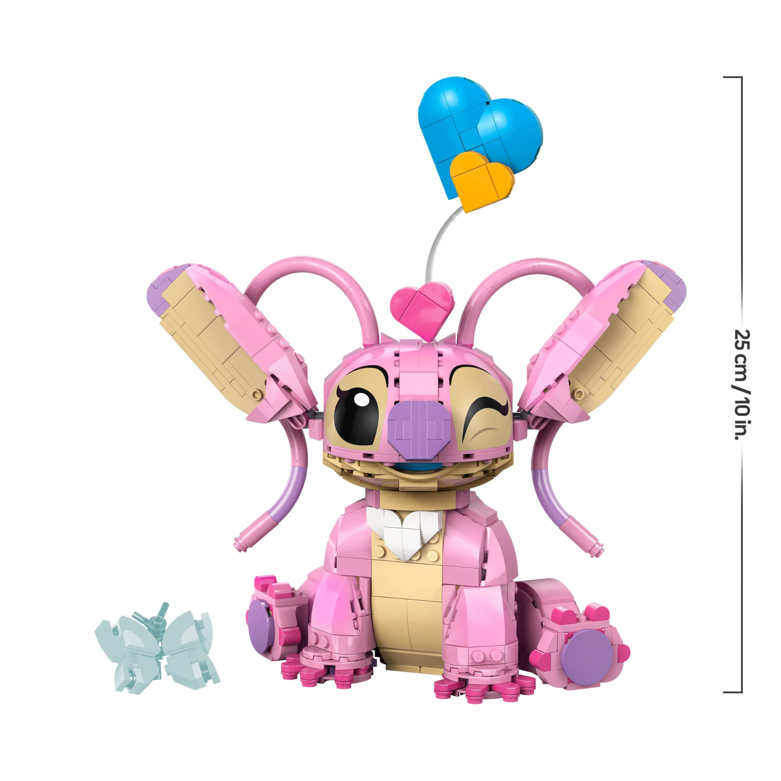 LEGO | Disney Ángela - Juguete de Construcción de Lilo y Stitch - Figura Articulada de Amiga de Stitch con 3 Globos de Corazón y Mariposa - Regalo para Niñas y Niños de 9+ Años y Fans Adultos 43257
