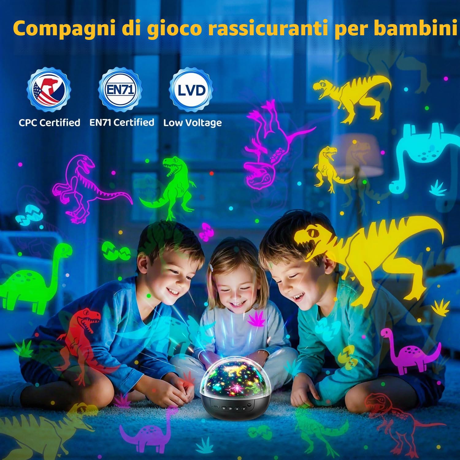 Staryou 【Scatola Regalo】 Proiettore da Notte per Bambini, 【3 Film & 93 Colori】 Giocattoli per Bambini di 3 Anni, [5 Luminosità & Telecomando] Regalo di Compleanno per Bambini di 3 Anni, Regali di